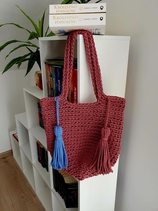 Torba shopperka w kolorze malwy/ piękne wiosenno-letnie kolory