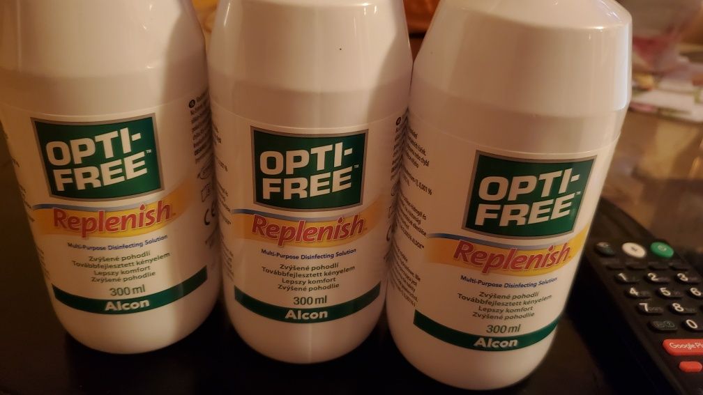 Nowe Plyn do soczewek kontaktowych Opti Free Replenish 2 x 300 ml