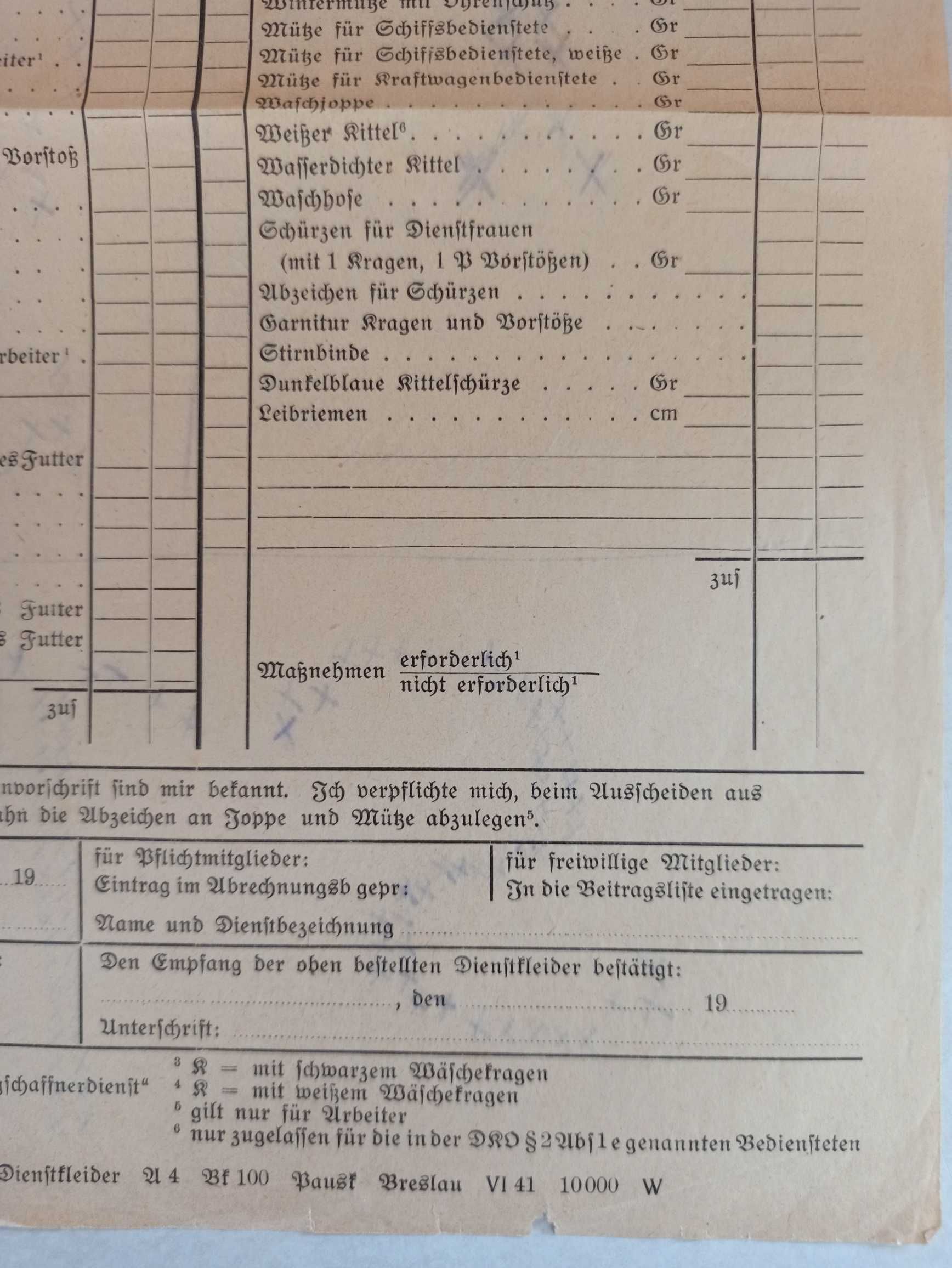 Empfangsschein Reichsbahn Breslau ORYGINAŁ niemiecka kolej państwowa