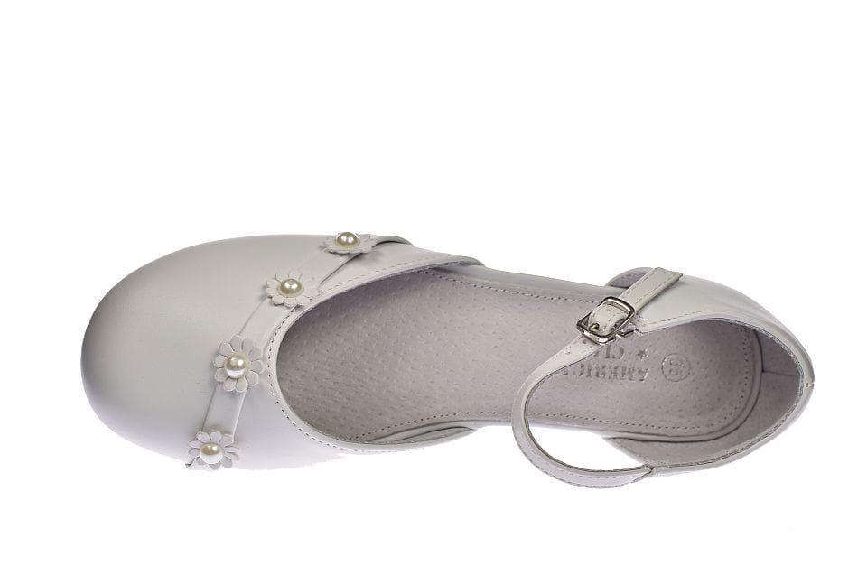 Buty komunijne białe balerinki dziewczęce na obcasie  61/24 roz. 33