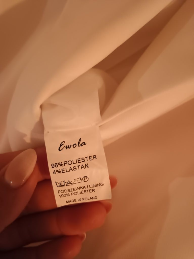 Sukienka biała/ecry elegancka dwurzędowa L
