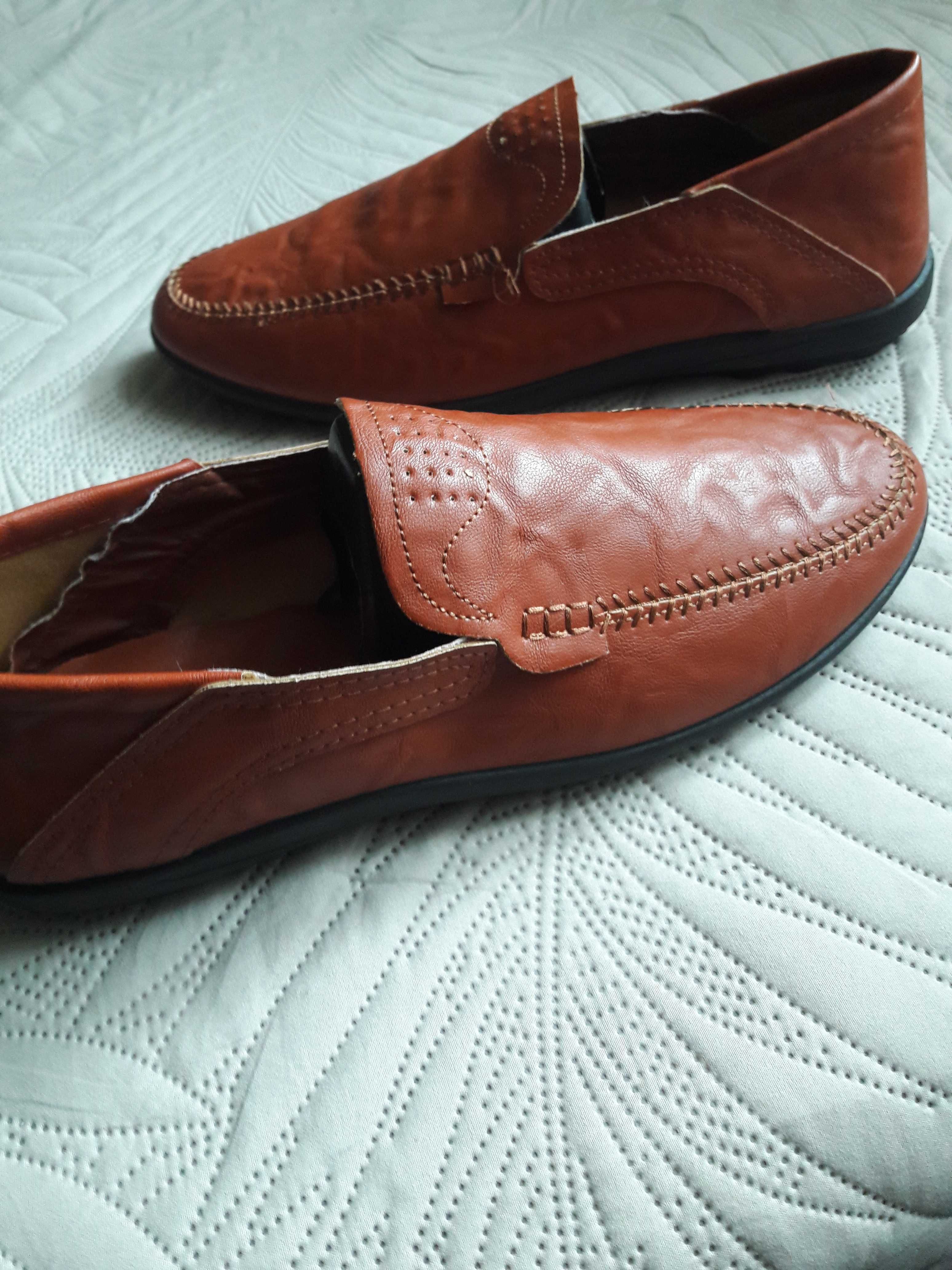 Buty ,   mokasyny męskie  ,  brązowe