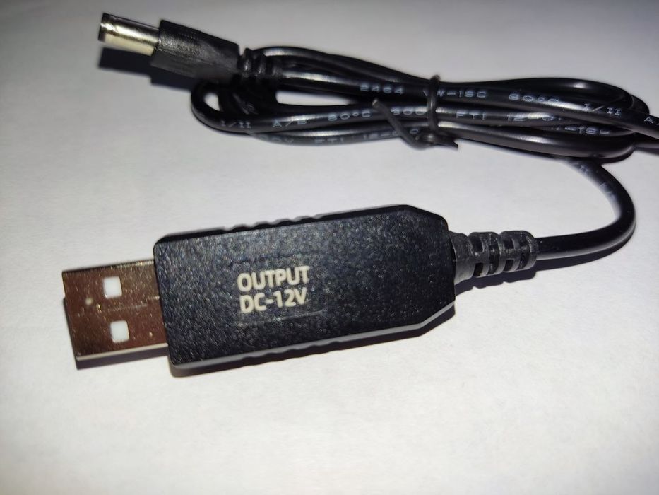 Кабель шнур живлення роутера USB — DC 2,1/5,5 з перетворювачем 9, 12 V
