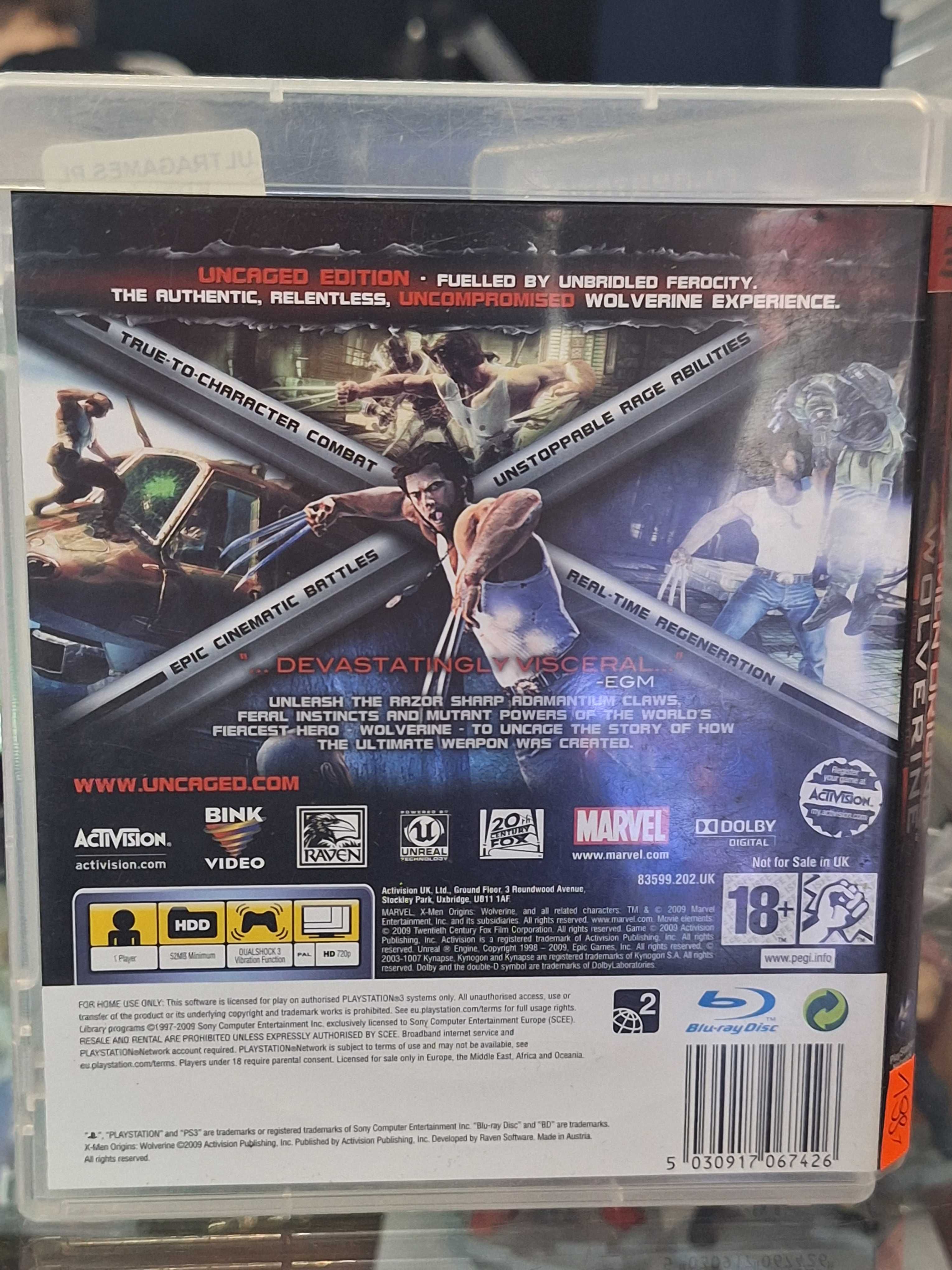 X-Men Wolverine Uncaged Edition PS3, BDB, CentrumGrania