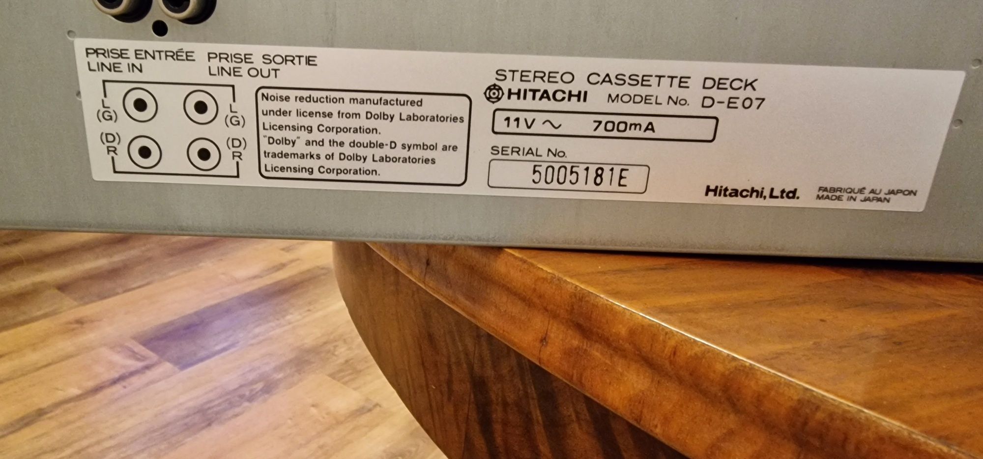 Hitachi D E07 Magnetofon