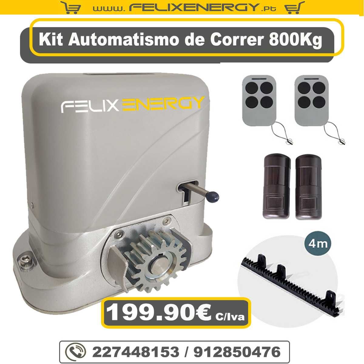 Kit Automatismo de correr para Portões até 800Kg Novos 3 Anos Garantia