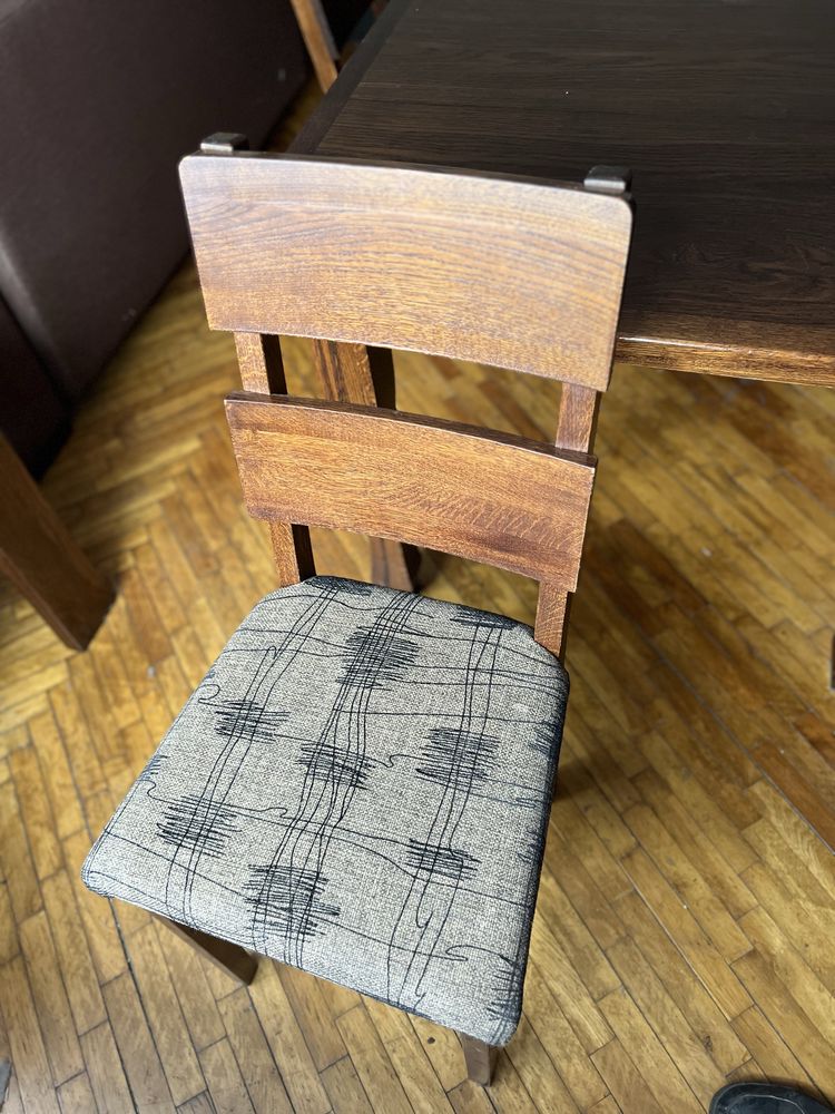 Stół i 8 Krzeseł Dąb Do Jadalni Salonu Rozsuwany