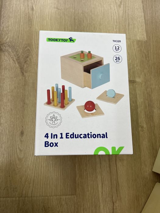 Дерев’яна розвиваюча іграшка TookyToy 4в1 (TK320)/сортер