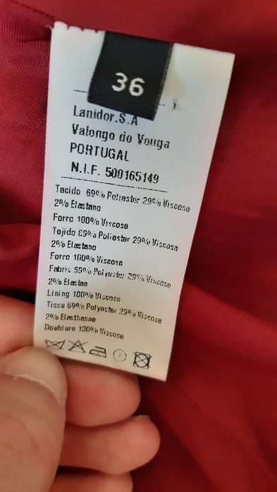 Blazer de mulher cinza com listas bordeaux 36 LANIDOR