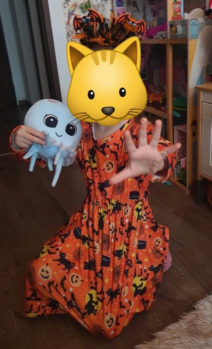 Sukienka Dziewczęca Halloween Dzień Dyni Strój Bal Święto Dyni