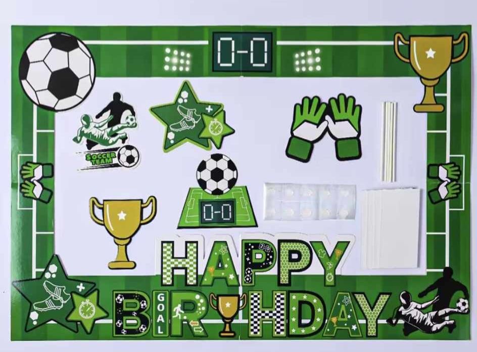 Faixa Feliz Aniversário tema futebol