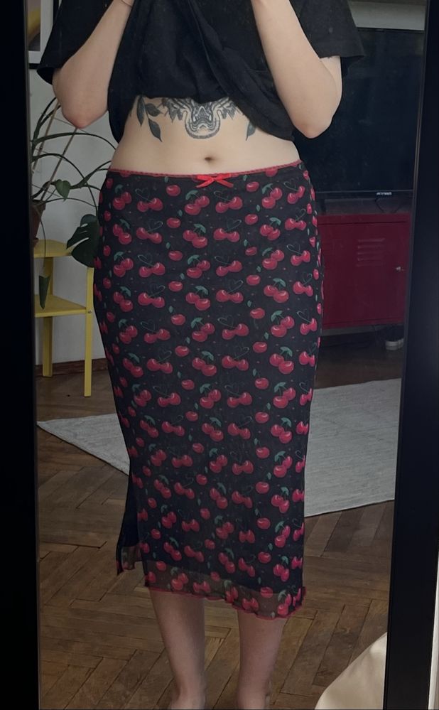 Spódnica cherry w wisienki vintage supply y2k