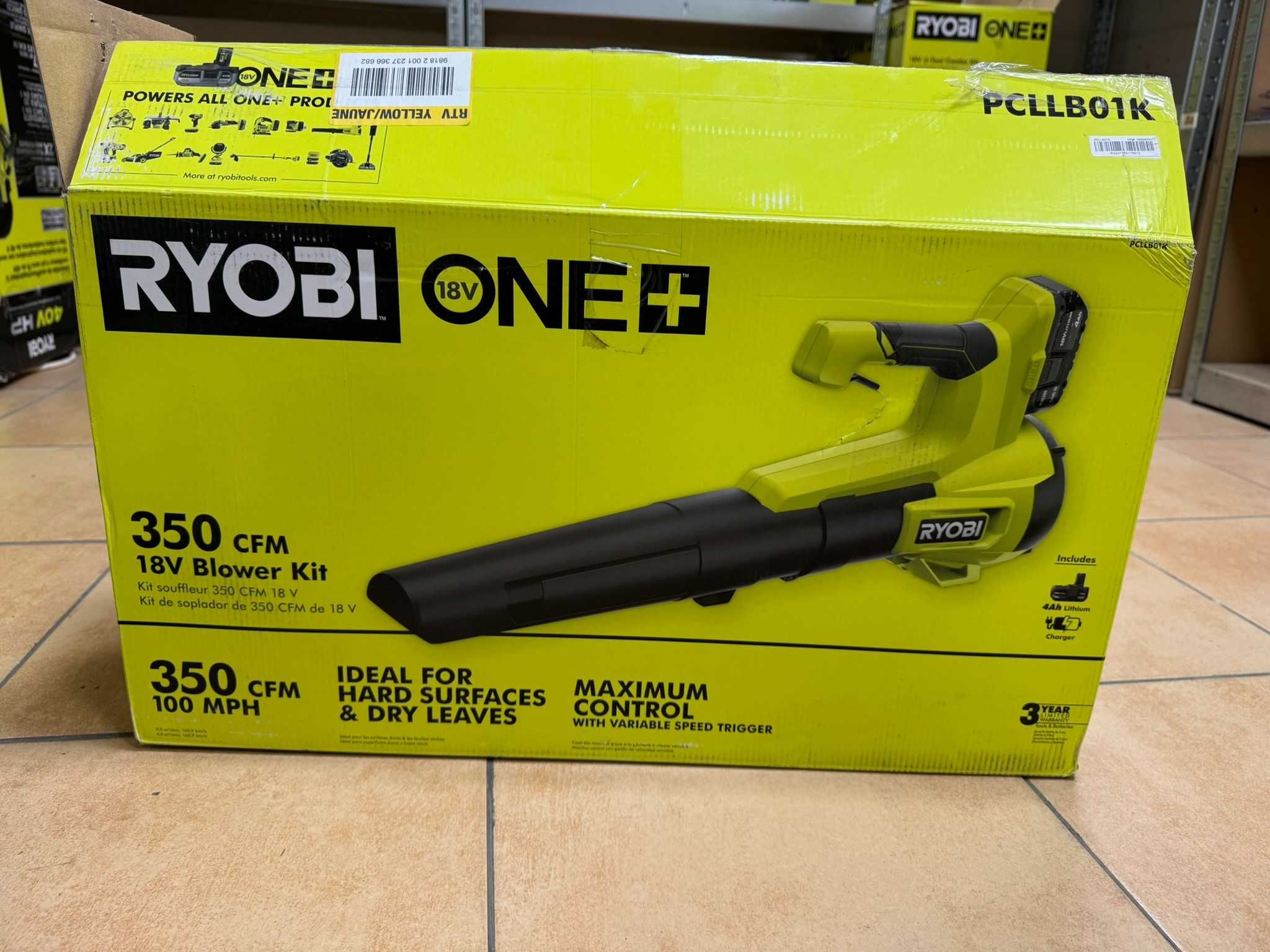 Ryobi Dmuchawa Do liści itp 18V 350CFM + 1 bat 4.0 NOWE z USA