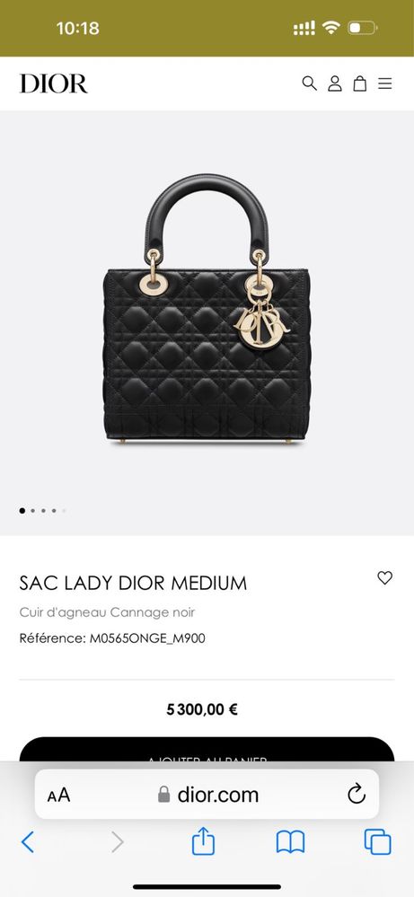 Сумка Lady Dior medium original