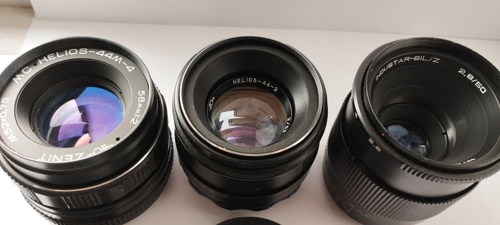 3 объектива HELIOS МС 44M-4. HELIOS 44-2.  INDUSTAR 61 L/Z