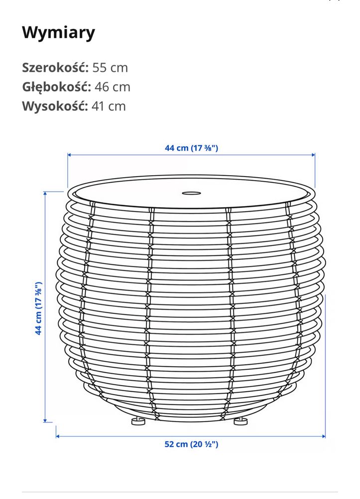 Falskar Ikea stolik kawowy ogrodowy