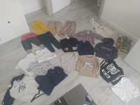 Zestaw pięknych firmowych ubrań. 80/86 spodnie dresowe,body,bluza