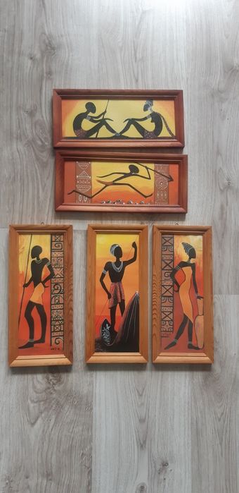 Zestaw 5 obrazków z motywem afrykanskim