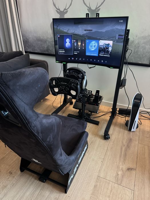 Zesta do simracingu - Zestaw fanatec + playseat + stelaż + monitor