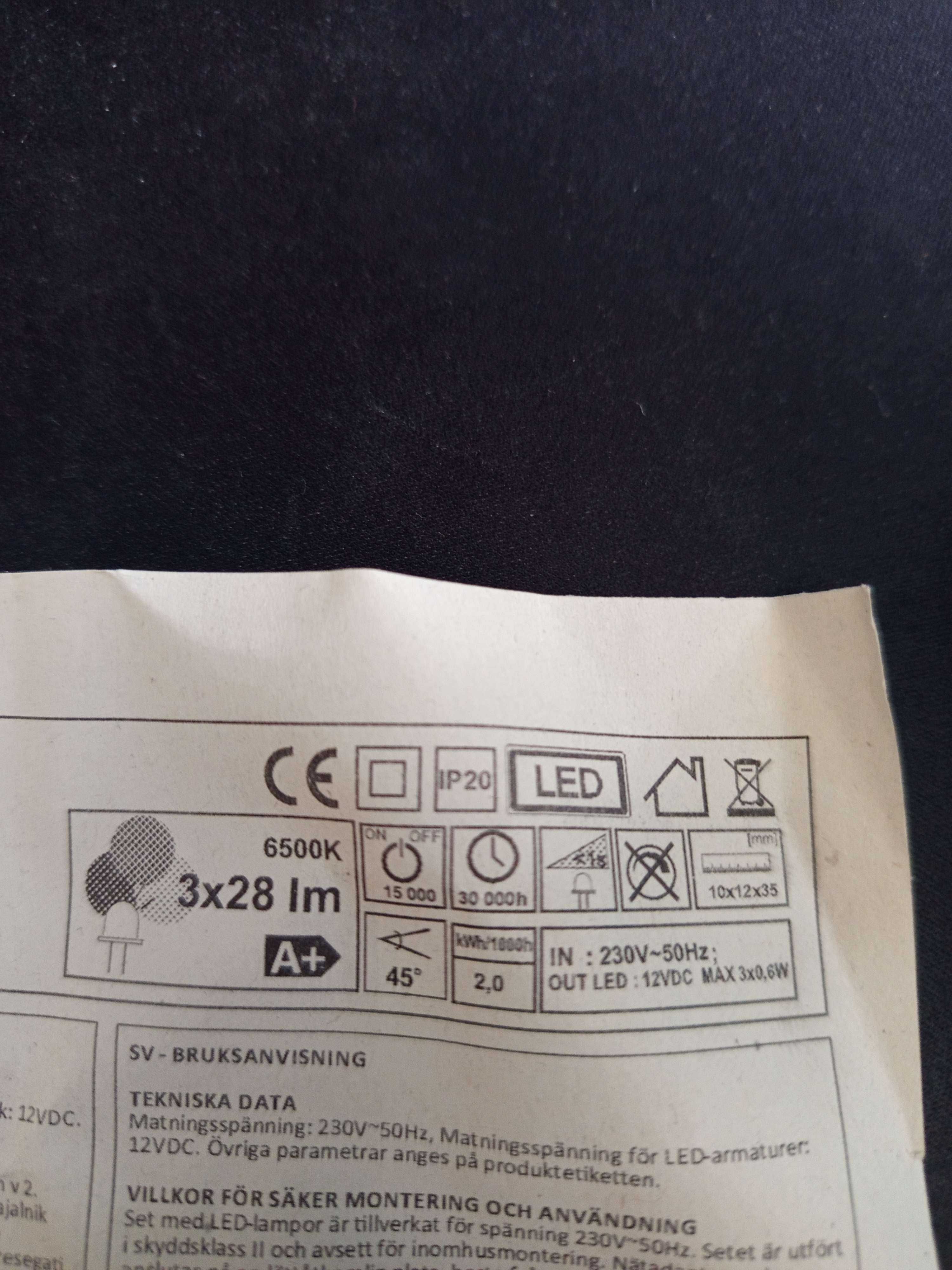 Furnika LED punktowy*3 + zasilanie