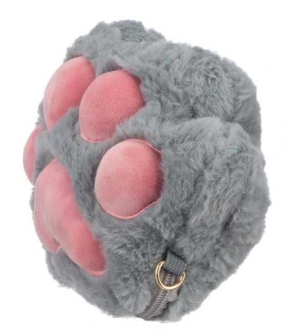 Torebka przytulanka Pluszowa KOCIA ŁAPKA Szara zapinana DPaw 26cm