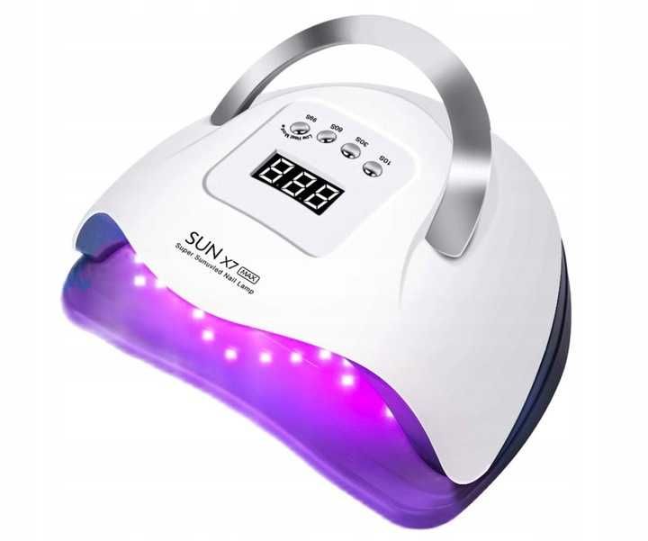 Mega Zestaw Do Paznokci Manicure Hybrydy Lampa UV Frezarka 7x Lakier