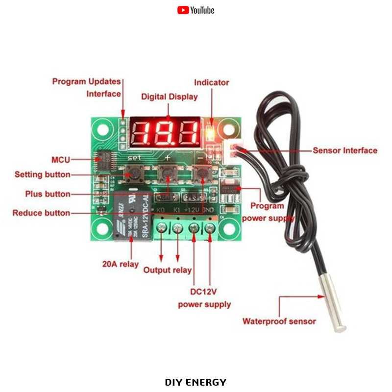 Термостат W1209 DC 12V, регулятор температуры -50-110C