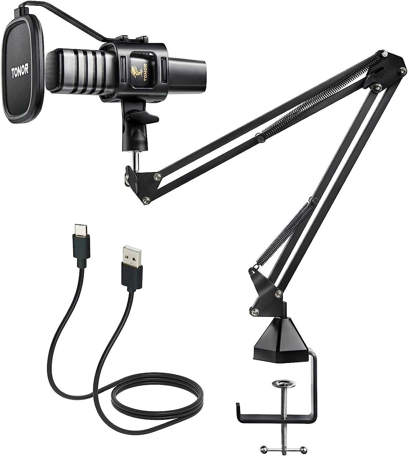 Mikrofon Tonor TC30+ z ramieniem filtr USB dla graczy