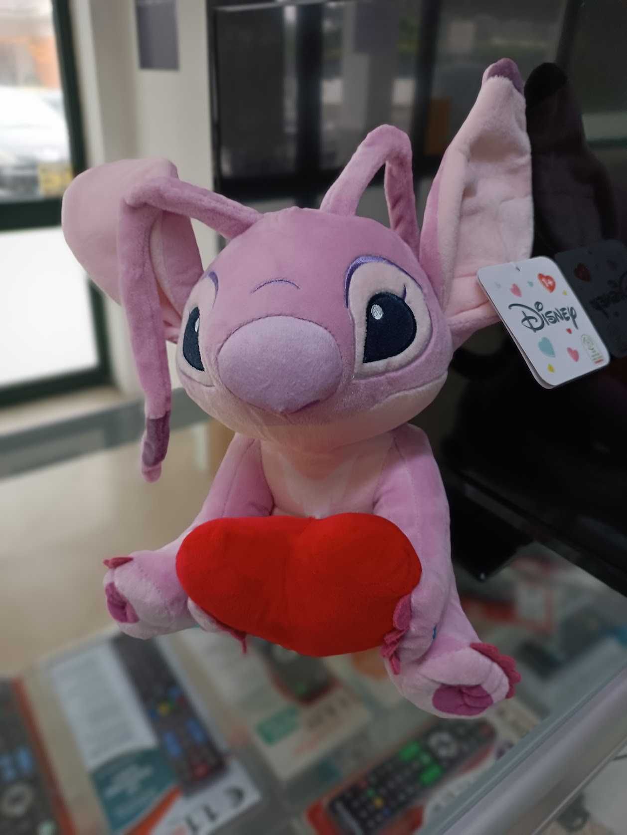 Novidade:Peluche Angel Stitch Coração 30cm