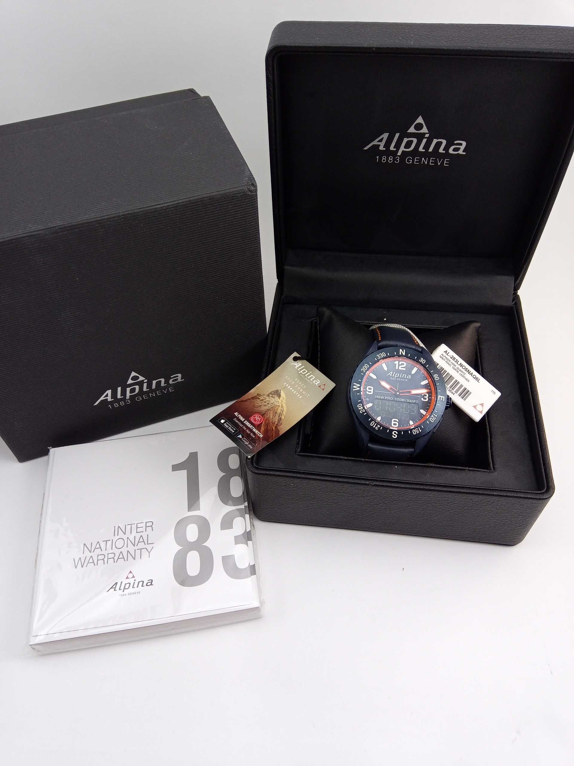 Умные швейцарские часы Alpina AlpinerX компас сапфир барометр будильни