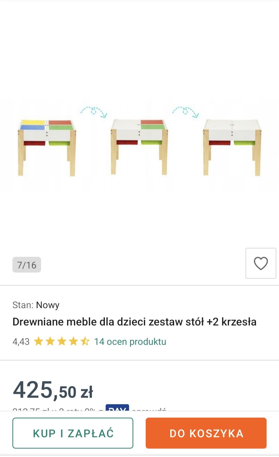 Stolik do lego 2 w jednym