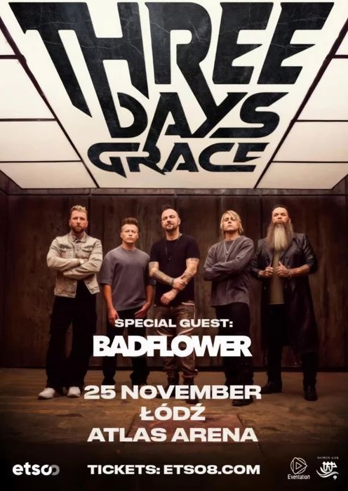 Bilety na koncert Three Days Grace Łódź