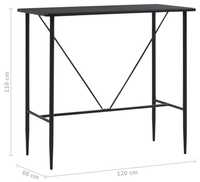 Mesa de bar 120x60x110 cm MDF preto