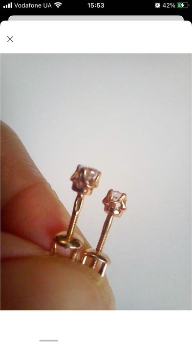 Класика! Золоті вкруточки- пусети з цирконієм