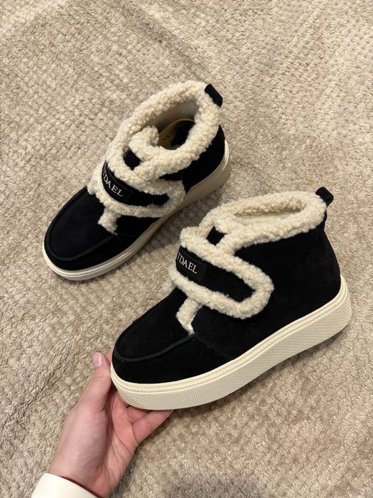 Зимові черевики жіночі натуральна замша платформа липучці 36 37 39 40