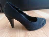 Sapatos pretos de camurça com brilhantes - 37