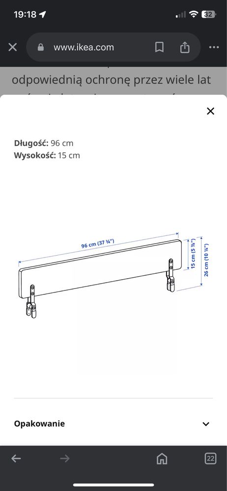 Barierka do łóżka Ikea VIKARE