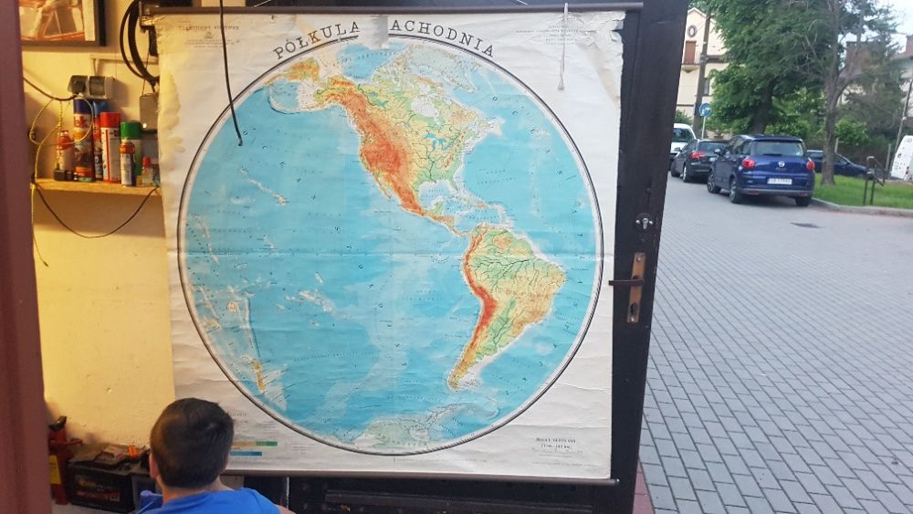 mapa szkolna 1986 półkula zachodnia
