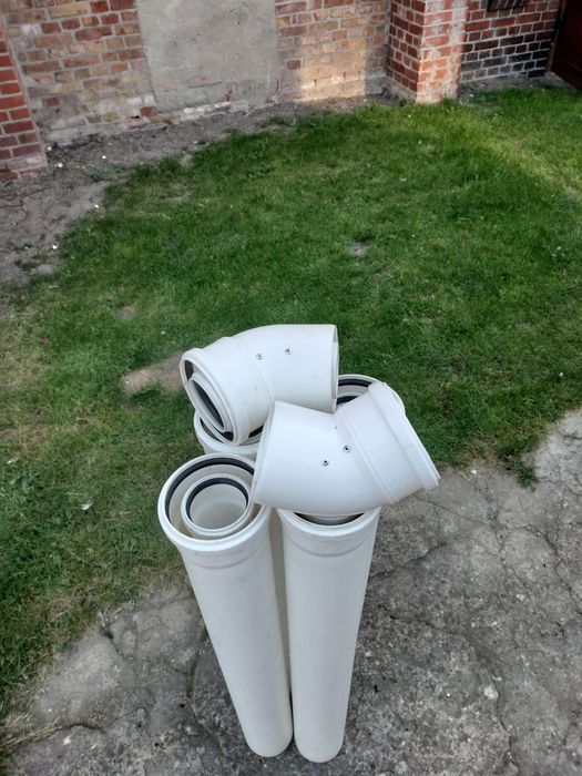 Rura koncentryczna pp/pp 80/125 oraz kolana 45 stopni pp/pp wysyłka