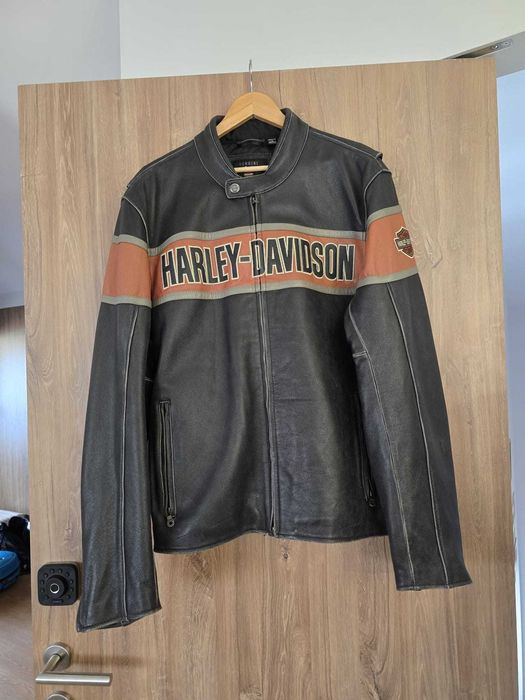 Casaco de couro Harley Davidson novo em folha, tamanho XL para homem