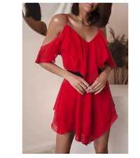 Czerwona elegancka sukienka 38 M 40 L
