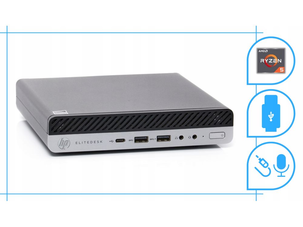 HP EliteDesk 705 G4 AMD Ryzen 5, 16GB DDR4, 256GB SSD, Win10 Pro