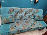 Sofa rozkładana, kanapa turkusowa, niebieska