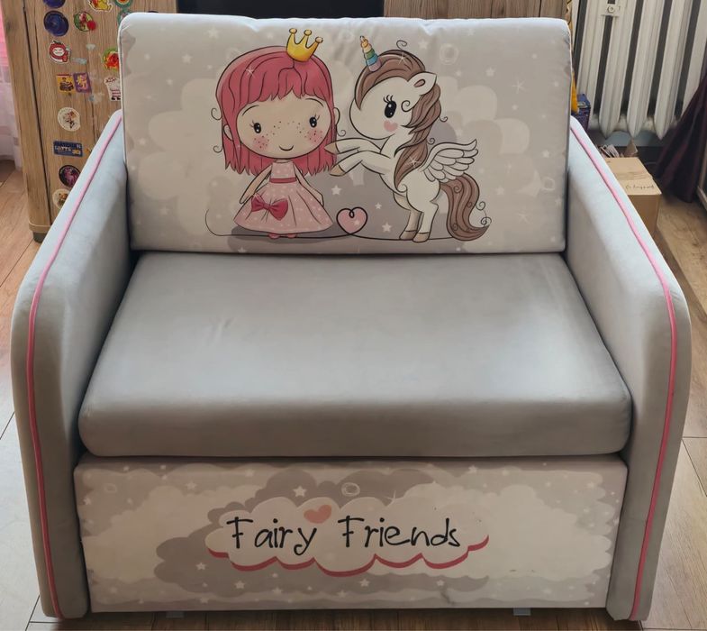 Sofa kanapa jednoosobowa dziecięca jednorożec