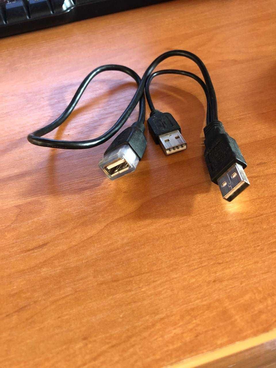 Адаптер переходник 2USB папа на 1USB мама кабель