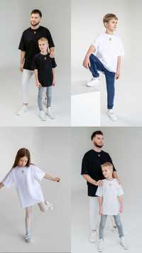 Патріотичні футболки oversize тризуб family look 98-164