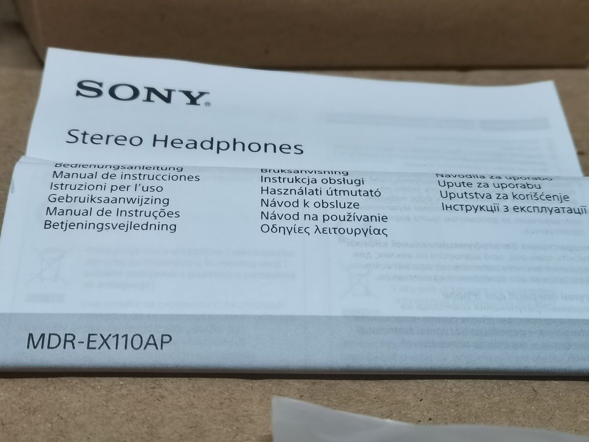 Sony MDR-EX110APB słuchawki dokanałowe z mikrofonem, czarne