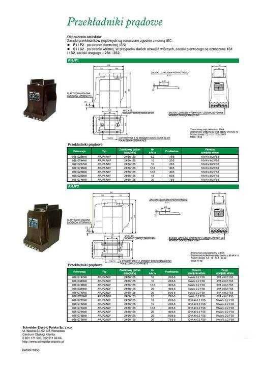 Przekładniki prądowe ARJP1/N1F 20/5 A/A 10VA kl.02 FS5 Ith=10kA