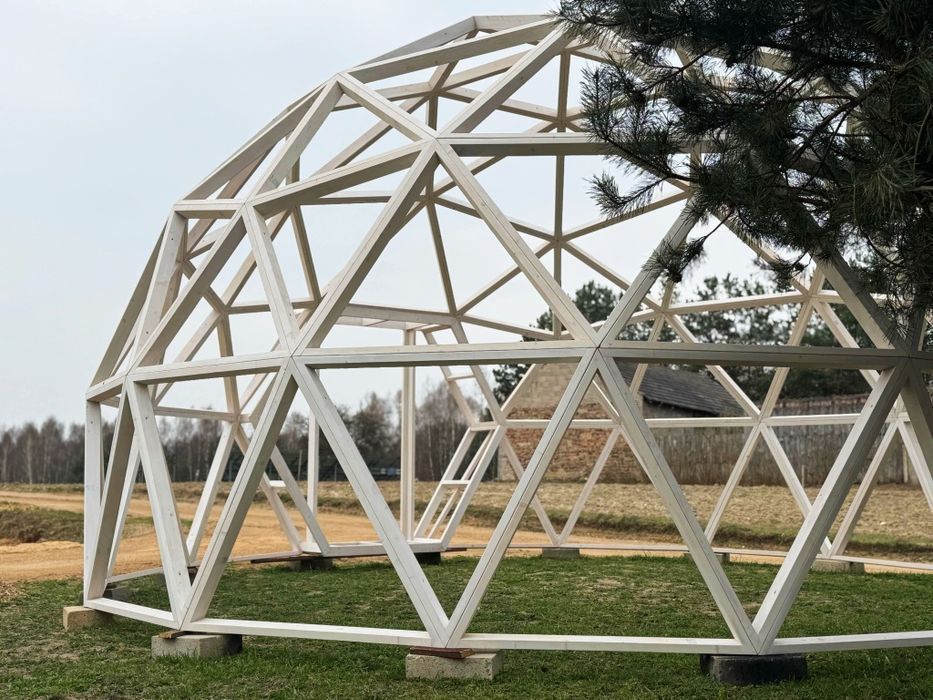 Kopuła geodezyjna 35M2. Szklarnia - Glamping - Namiot.