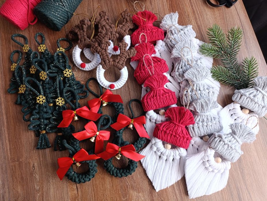 Zestaw ozdób choinkowych prezent święta Bożego Narodzenia handmade